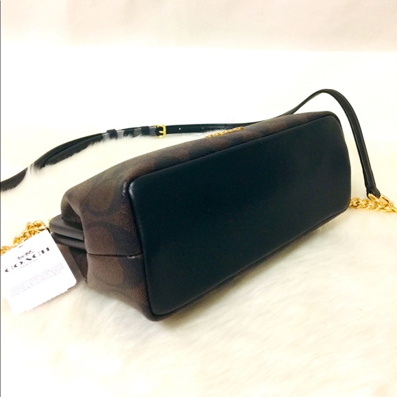 NWT Coach Nora Kisslock Brown Black Crossbody Bag - Picture 7 of 9